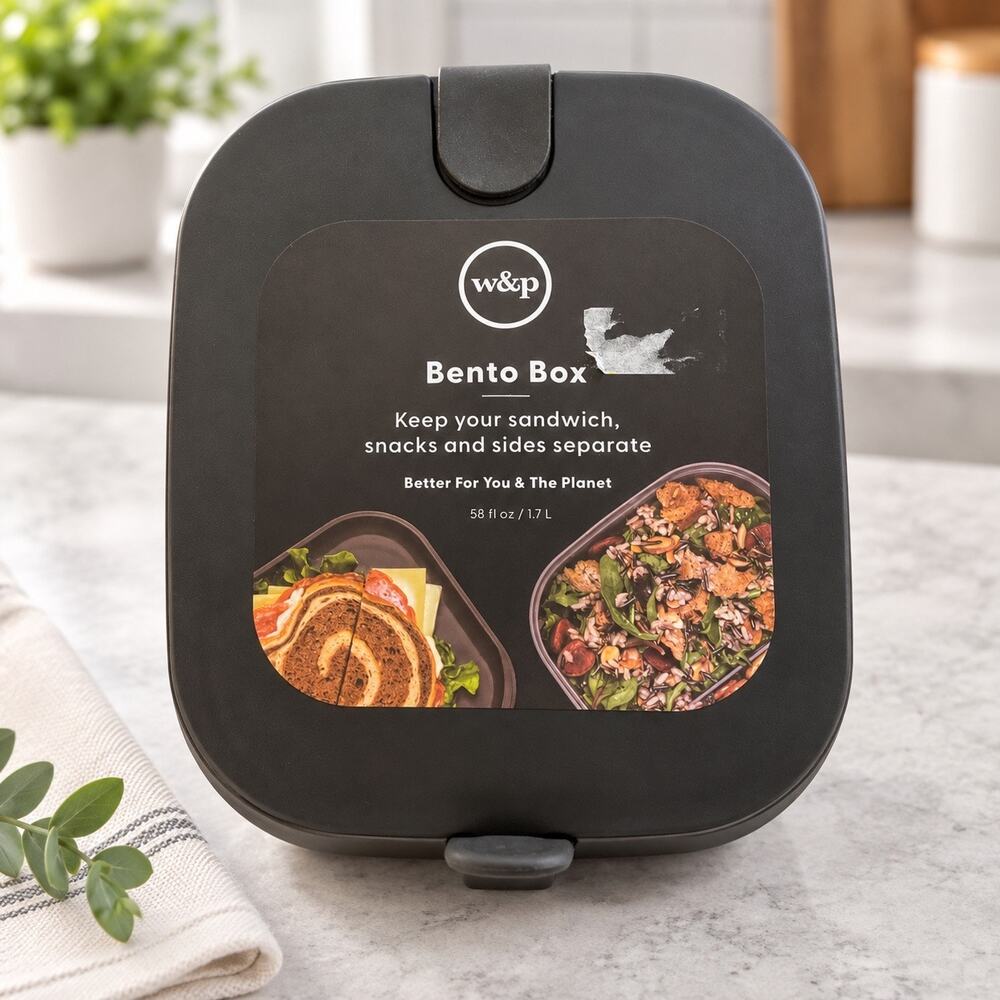 NEW W&P Modular Bento Lunch Box Charcoal 58 oz Large Food Prep Container 1.7L